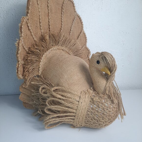 Twine Turkey Figurine Thanksgiving Decoration 13" Lightweight 3D Turkey - Picture 1 of 6